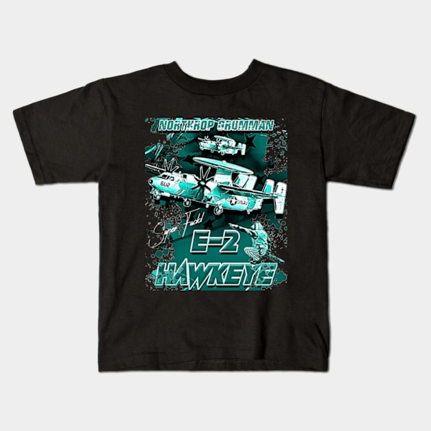 E-2 Hawkeye Us Navy Carrier Based Tactical Aircraft Kids T-Shirt by aeroloversclothing